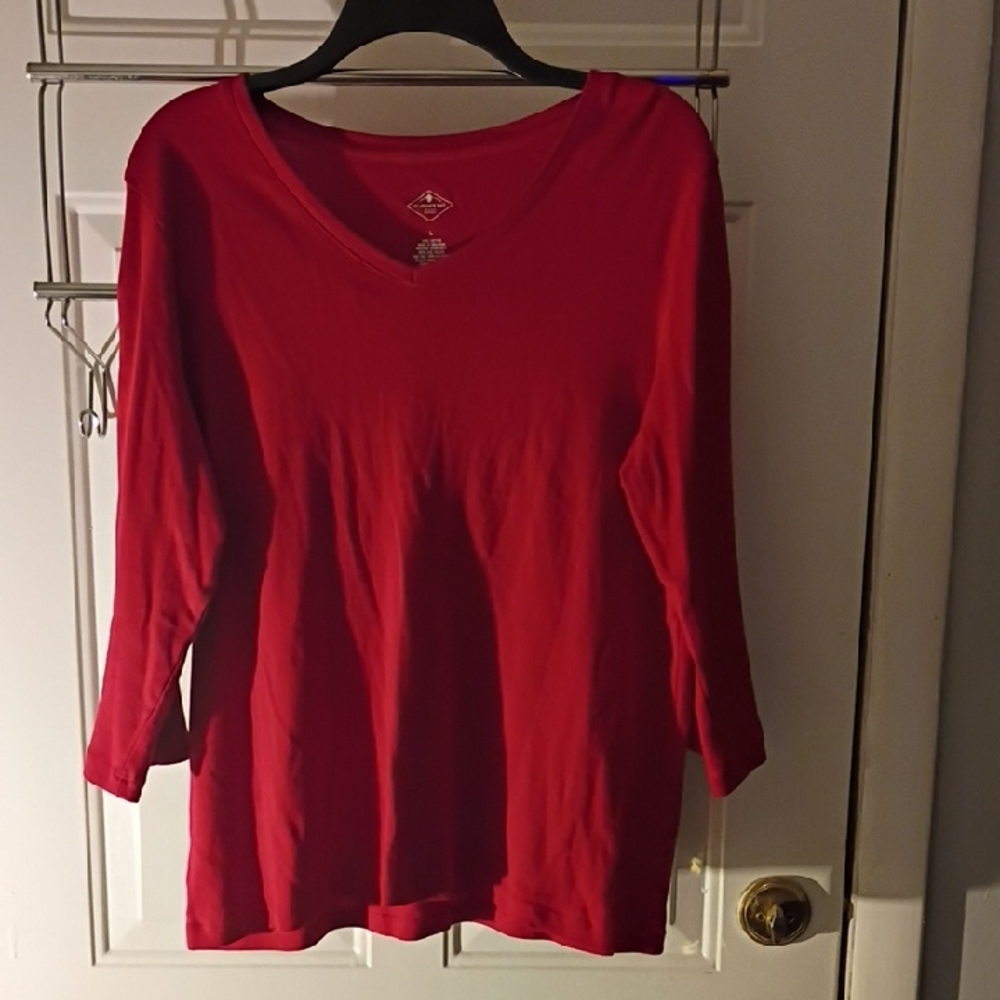St. John's Bay Vibrant Red Long Sleeve Tee